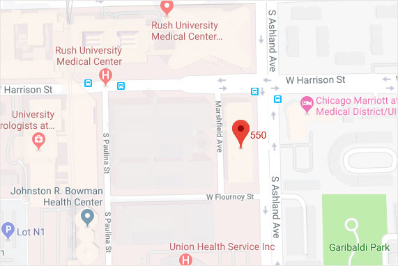 Map Directions for Rush Facial Plastic in Chicago, IL